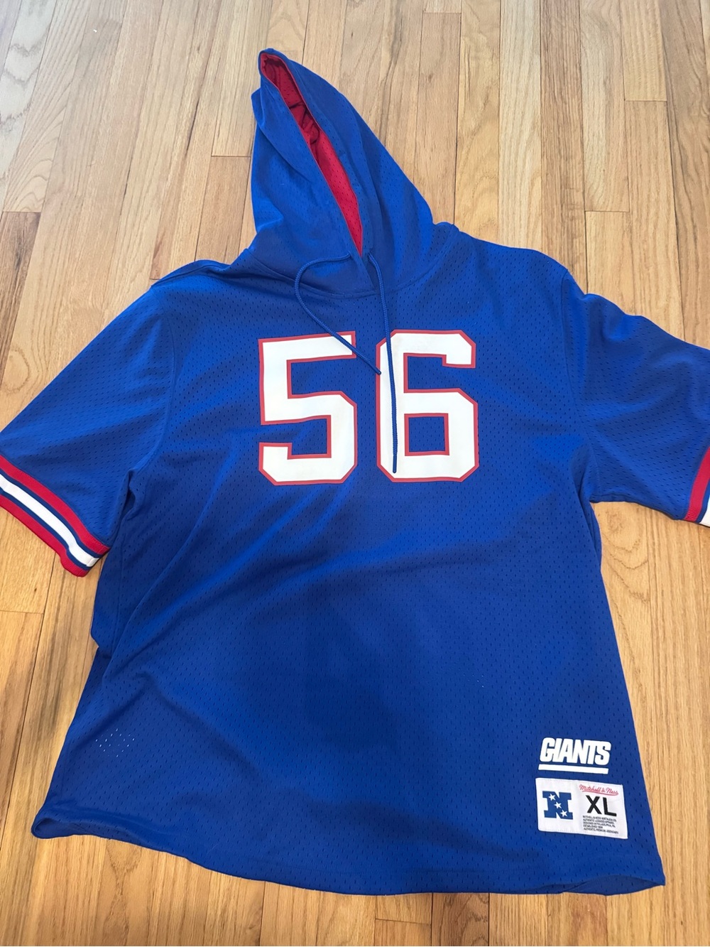 New York Giants 56 Lawrence Taylor Football Hooded Jersey XL